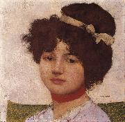 Max Buri Kopf eines jungen Madchens mit Hals-und Haarband oil painting on canvas